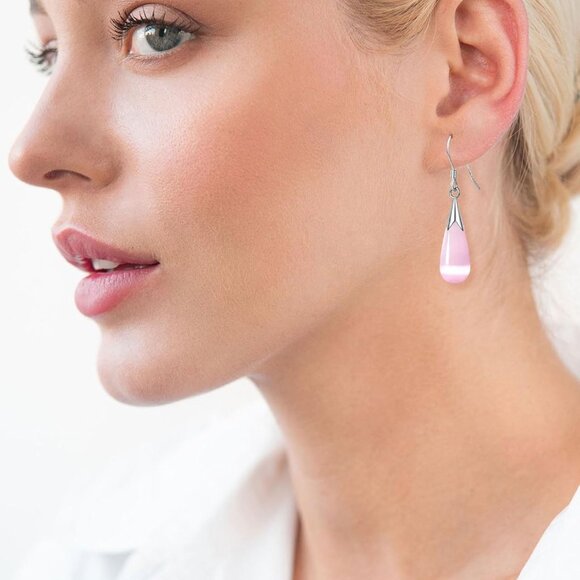 Women's Purple Trendy Handmade Lightweight Long Teardrop Long chain Earrings - Picture 2 of 7